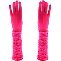 Long Ruched Satin Gloves