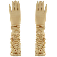 Long Ruched Satin Gloves