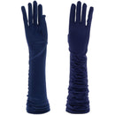 Long Ruched Satin Gloves