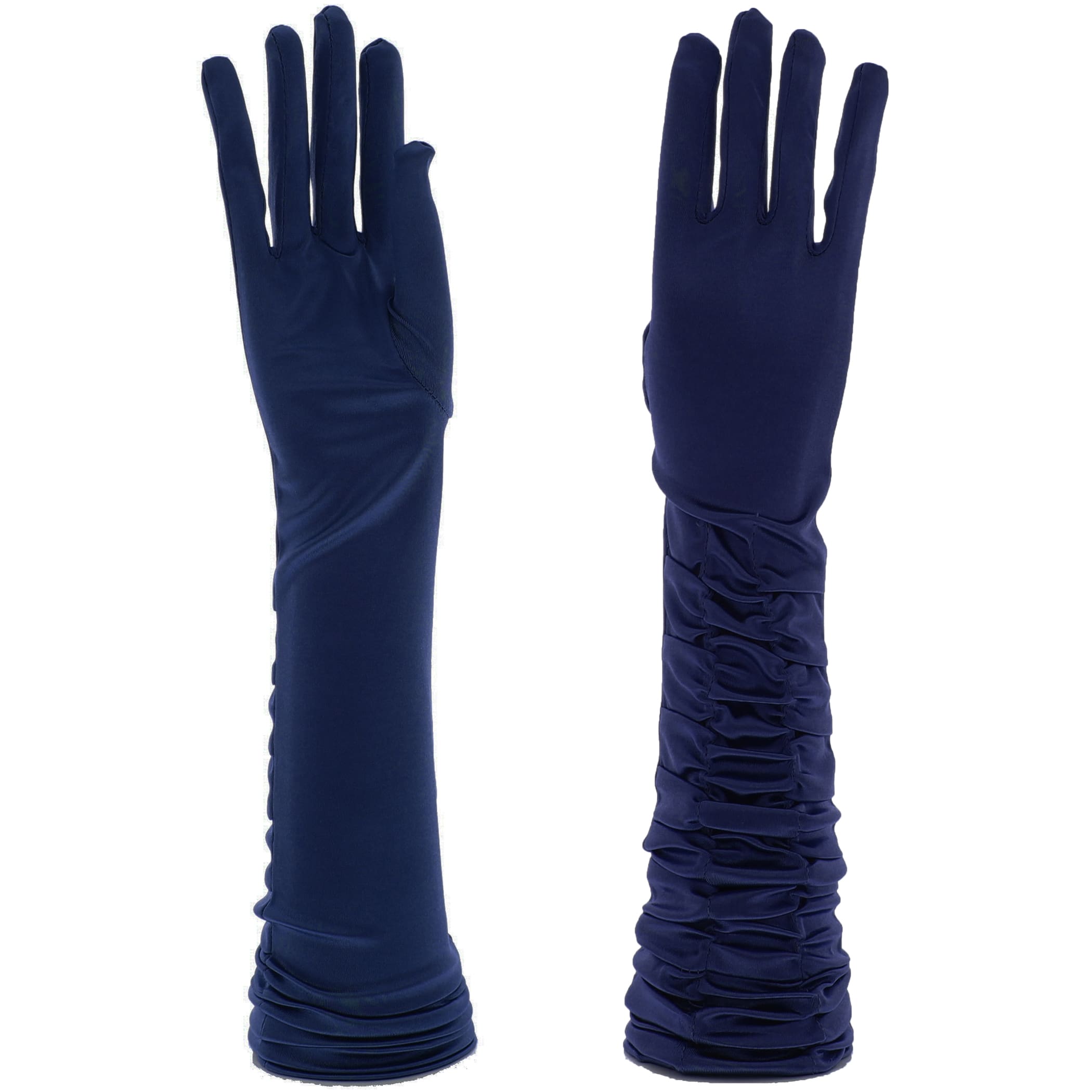 Long Ruched Satin Gloves