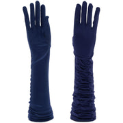 Long Ruched Satin Gloves