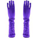 Long Ruched Satin Gloves