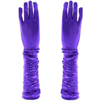 Long Ruched Satin Gloves