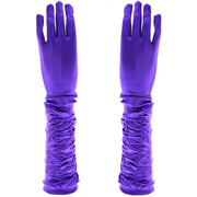 Long Ruched Satin Gloves