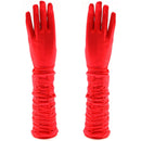 Long Ruched Satin Gloves