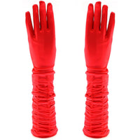 Long Ruched Satin Gloves