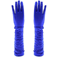 Long Ruched Satin Gloves
