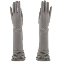 Long Ruched Satin Gloves