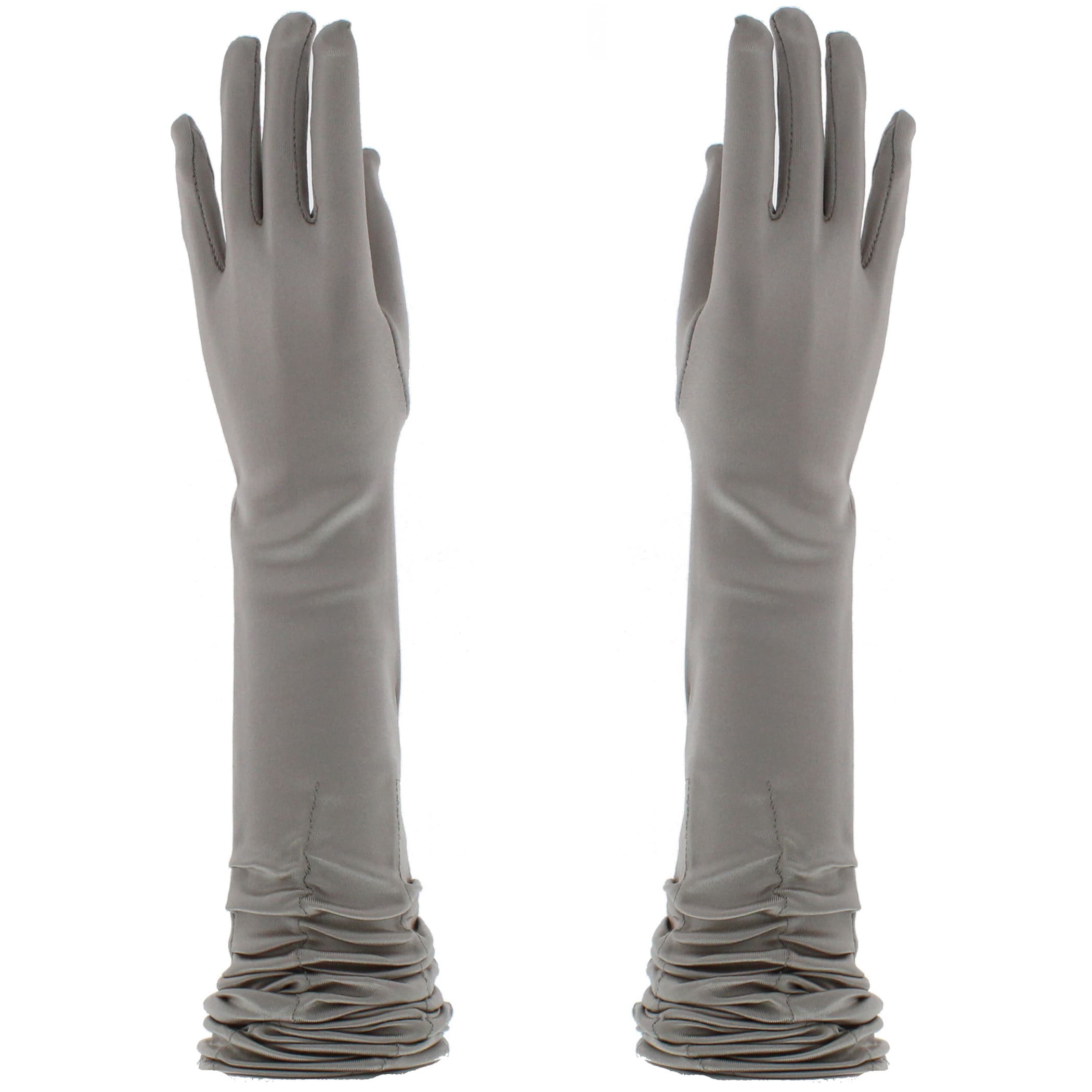 Long Ruched Satin Gloves