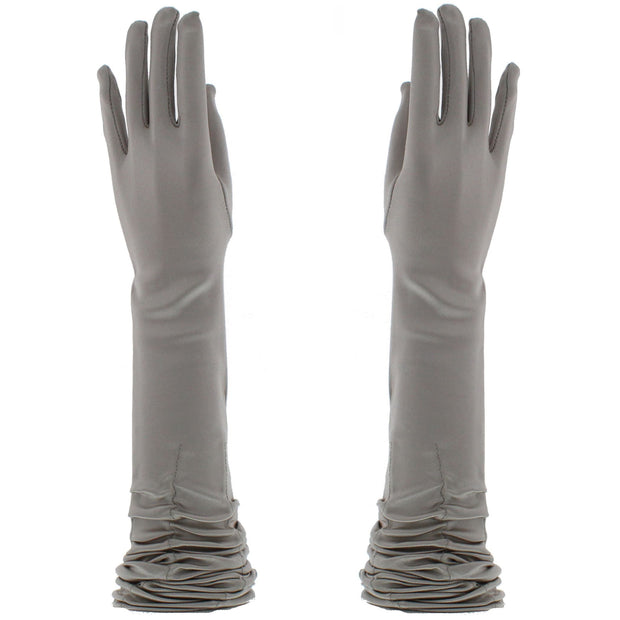 Long Ruched Satin Gloves