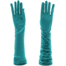 Long Ruched Satin Gloves