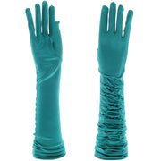 Long Ruched Satin Gloves
