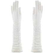 Long Ruched Satin Gloves