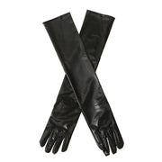 Long Black Wet Look Gloves