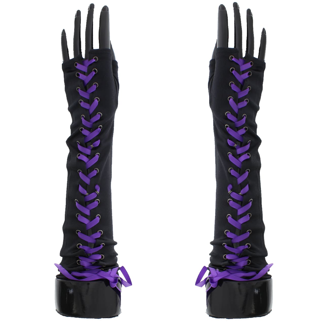 Long Satin Gloves with Ribbon