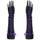 Long Satin Gloves with Ribbon