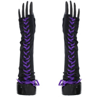Long Satin Gloves with Ribbon
