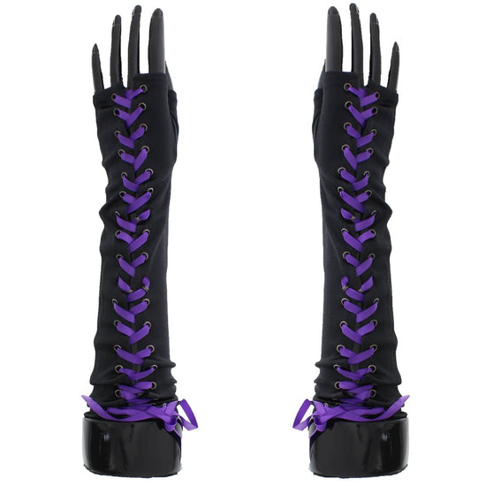 Long Satin Gloves with Ribbon