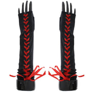 Long Satin Gloves with Ribbon