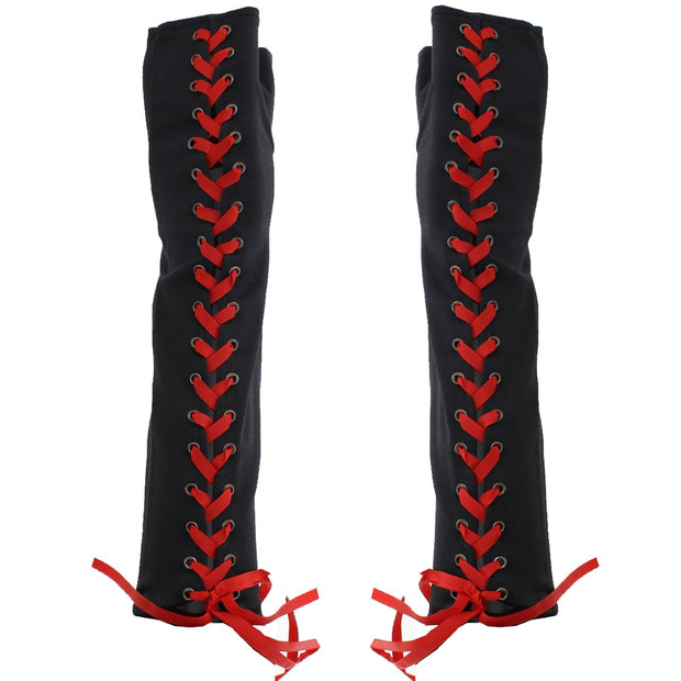 Long Satin Gloves with Ribbon