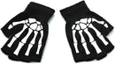 Glow In The Dark Short Fingerless Skeleton Gloves