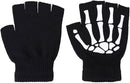 Glow In The Dark Short Fingerless Skeleton Gloves