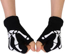 Glow In The Dark Short Fingerless Skeleton Gloves