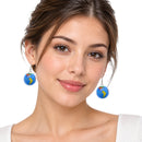 Plastic World Map Globe Hanging Dangle Earrings