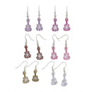 Set of 6 Assorted Colour Guitar Earrings