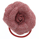 Tweed Rose Flower on Elastic & Brooch Pin