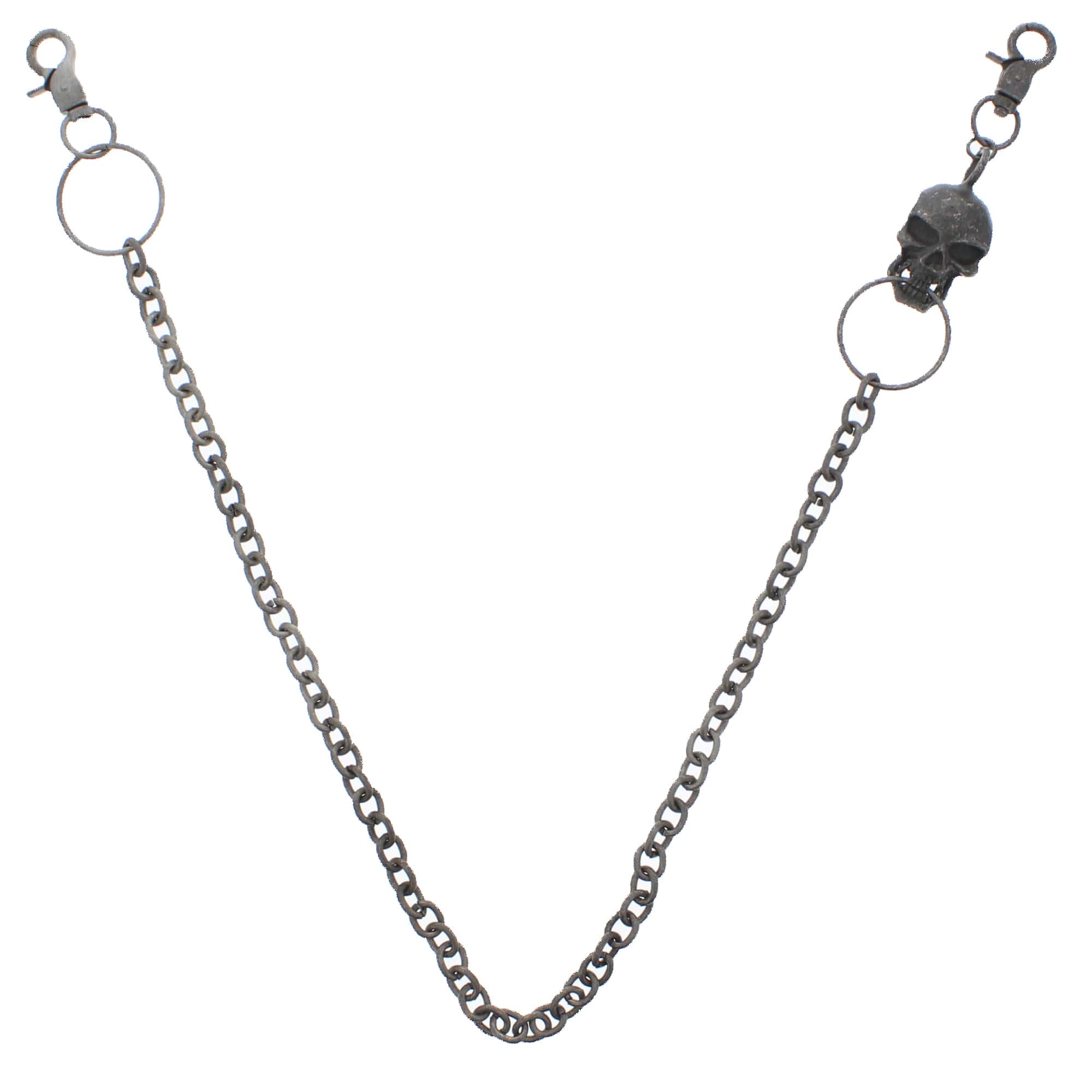 Burnished Silver Skull Key Chain or Necklace