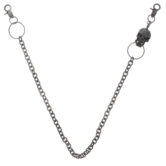 Burnished Silver Skull Key Chain or Necklace