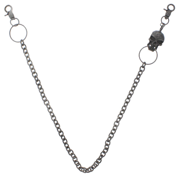 Burnished Silver Skull Key Chain or Necklace
