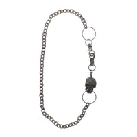 Burnished Silver Skull Key Chain or Necklace