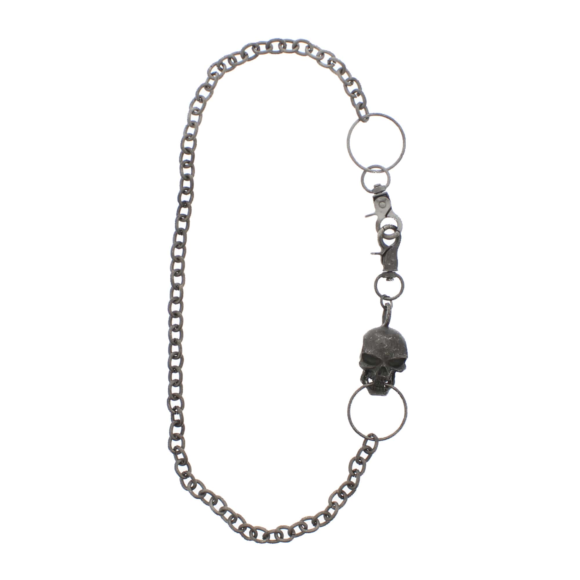 Burnished Silver Skull Key Chain or Necklace