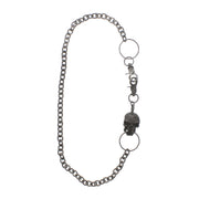 Burnished Silver Skull Key Chain or Necklace