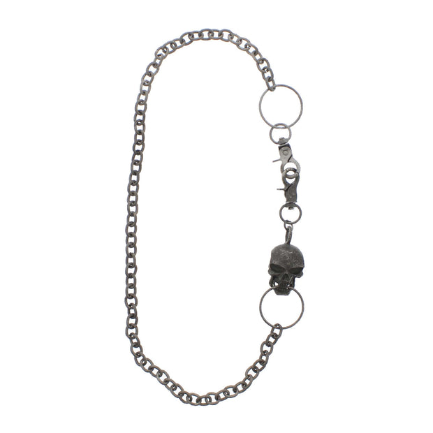 Burnished Silver Skull Key Chain or Necklace