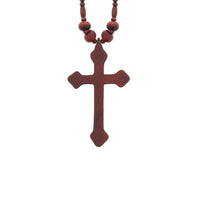 Wooden Beaded Large Cross Pendant