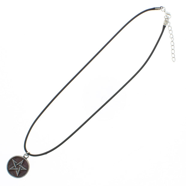 Epoxy Pentagram Thong Necklace 3 col- Red, Purple &amp; Blue