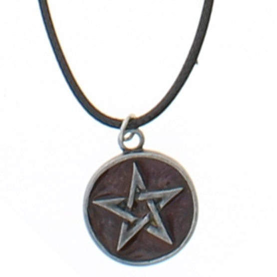 Epoxy Pentagram Thong Necklace 3 col- Red, Purple &amp; Blue