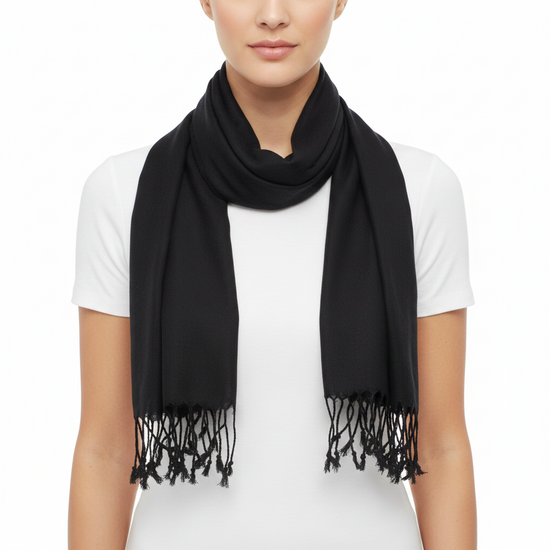 Black Viscose Pashmina