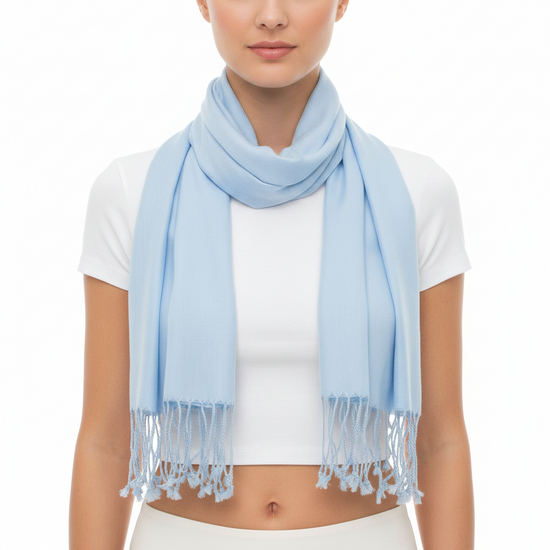 Baby Blue Viscose Pashminas