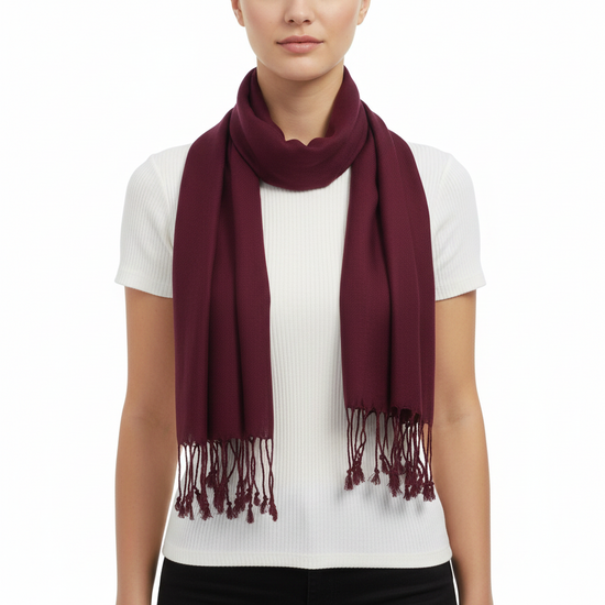 Plum Viscose Pashminas
