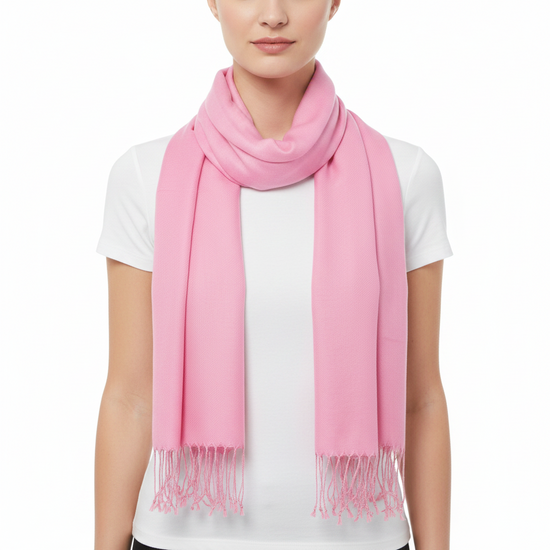 Baby Pink Viscose Pashminas
