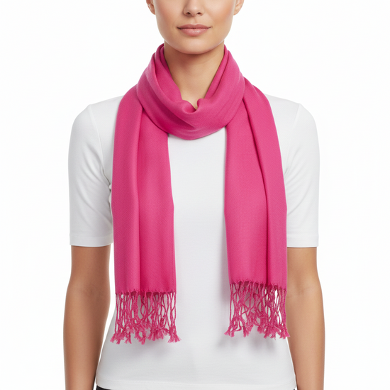 Dark Fuschia Viscose Pashminas