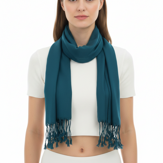 Teal Blue Viscose Pashminas