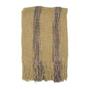 Cotton Lightweight Striped Scarf with Tassels