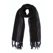 Cotton Lightweight Striped Scarf with Tassels
