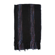 Cotton Lightweight Striped Scarf with Tassels
