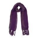 Cotton Lightweight Striped Scarf with Tassels